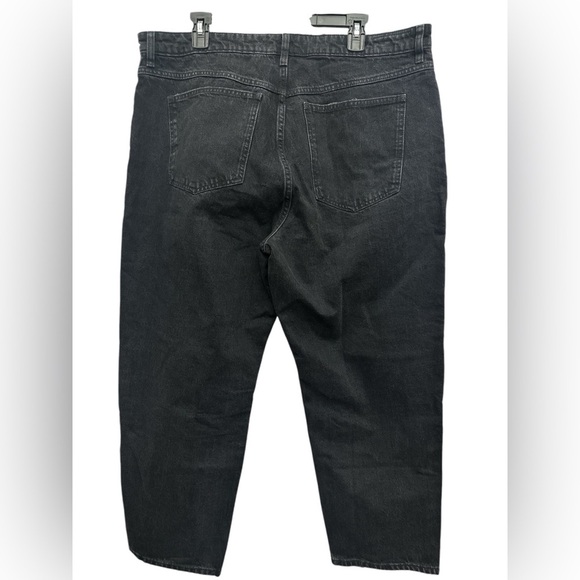 MNG Mango High Waisted Mom Jeans Size 18 Black Denim Ankle Length NWT - Picture 3 of 8